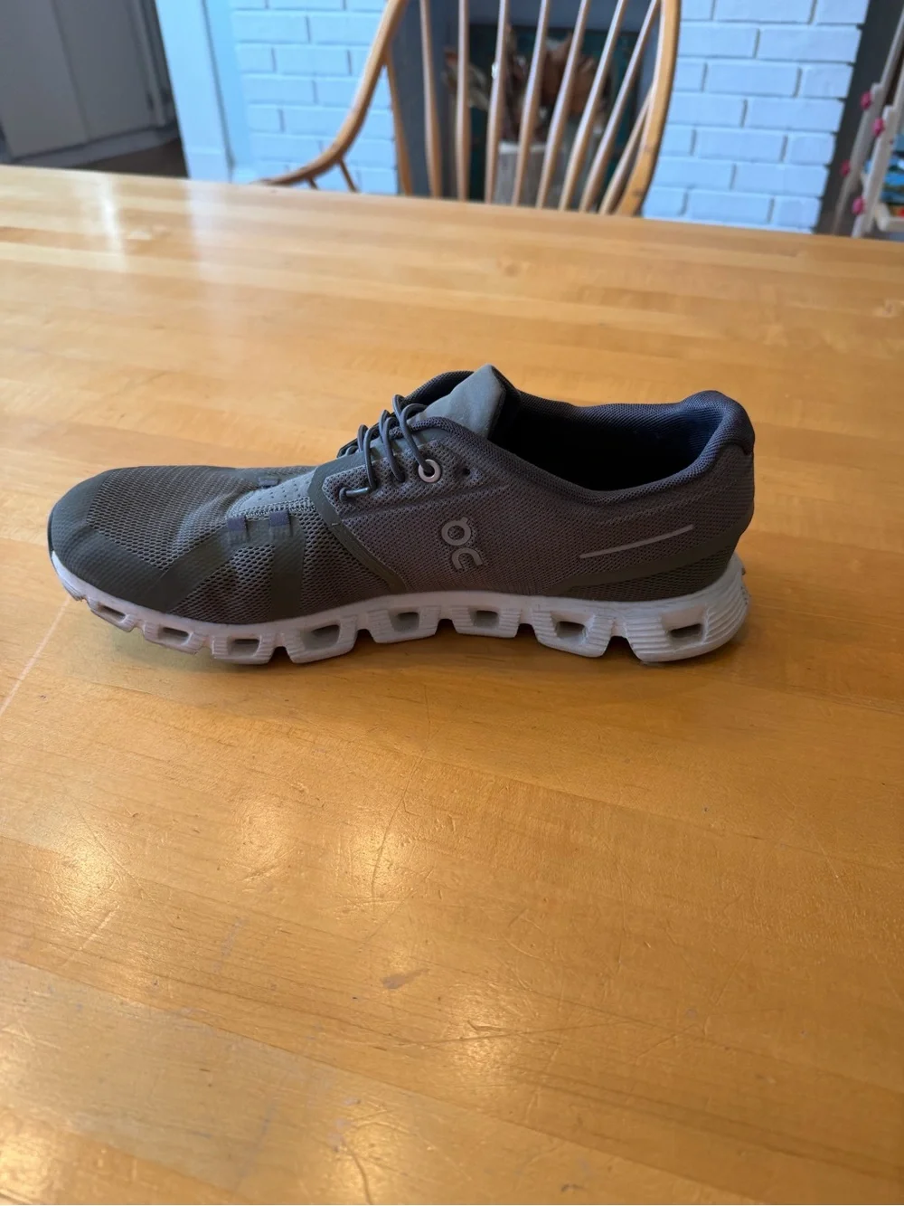 On Running Olive Green Mesh Athletic Sneakers